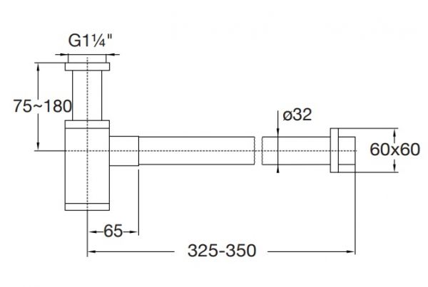 Steinberg Serie 120 Design-Siphon, chrom