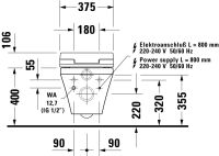 Vorschau: Duravit DuraStyle Wand-WC 62x37,6cm, eckig, weiß 25375900001