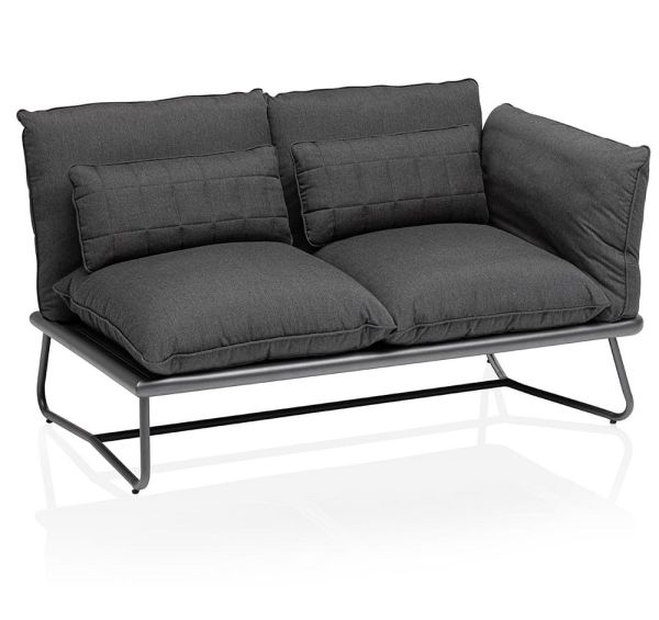 KETTLER GENTLE LOUNGE Outdoor Sofa 6-Sitzer mit Tisch, anthrazit matt/sooty