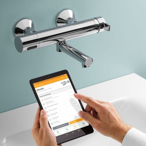 WimTec ECOSAN W4 - HyPlus 6 V Batteriebetrieb Wandmontage-Waschtischarmatur, chrom