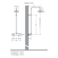 Vorschau: WimTec ECOSAN Kopfbrause-Set, chrom