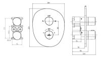 Vorschau: Villeroy&Boch Antao Unterputz-Thermostat mit Zweiwege-Mengenregulierung, chrom TVS11100200061
