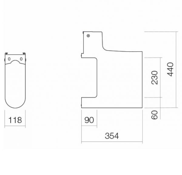 Alape Siphonverkleidung für Renovation, mattschwarz, pulverbeschichtet SV.WF100.1R