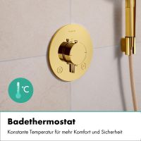 Vorschau: hansgrohe Ecostat Comfort S Thermostat, 2 Funktionen mit Sicherungskombination, polished gold optic