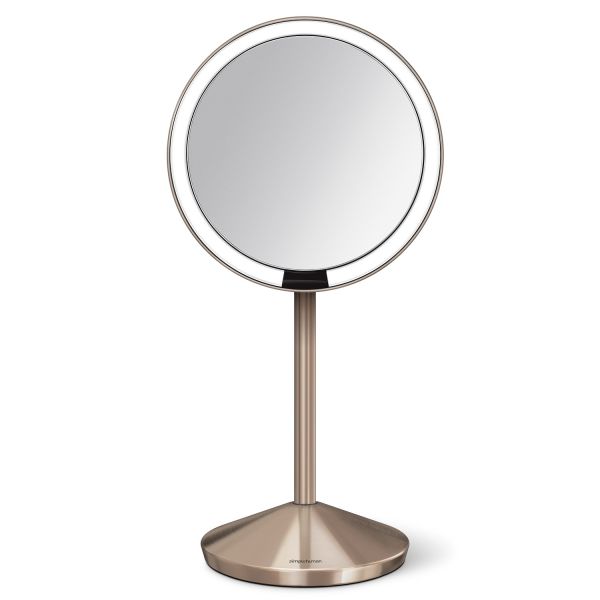 simplehuman faltbarer Sensorspiegel Ø12cm, 10-fache Vergrößerung, wiederaufladbar, roségold