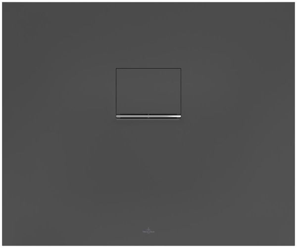 Villeroy&Boch Squaro Infinity Quaryl®-Duschwanne, lange Seite geschnitten an der Wand, 90x75cm, grey, UDQ9075SQI2BV-3S