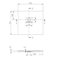 Vorschau: Villeroy&Boch Squaro Infinity Quaryl®-Duschwanne 80x75cm, Eckeinbau links gegen Wand