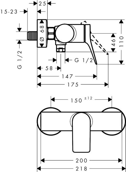 hansgrohe Vivenis Einhebel-Duscharmatur Original Aufputz, weiß matt
