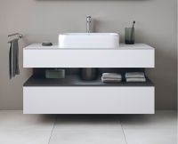 Vorschau: Duravit Qatego Unterschrank für Aufsatzbecken 120x55cm in weiß supermatt , mit offenem Fach in graphit supermatt Antifingerprint QA4732