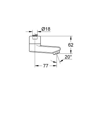 Grohe Gussauslauf Länge 77mm, chrom