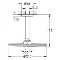 Vorschau: Grohe Rainshower® Cosmopolitan 210 Kopfbrause mit Deckenauslass, 9,5l/min, chrom