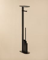 Cosmic Flat Stand-Toilettenbürstenhalter mit Rollenhalter, schwarz matt