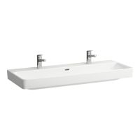 Laufen Pro S Waschtisch 120x46,5cm mit Überlauf, 2 Hahnlöcher, weiß H8149650001071