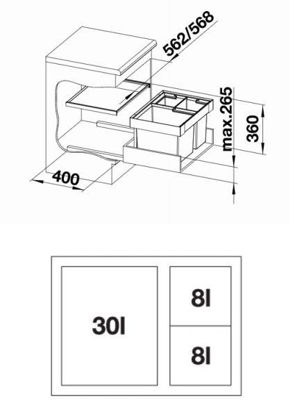 Blanco Flexon II XL 60/3 Abfallsystem