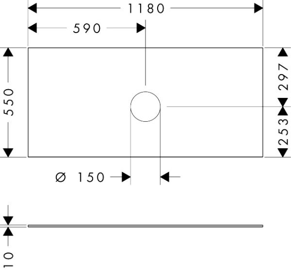 hansgrohe Xevolos E Konsole 118x55cm für Aufsatzwaschtisch mittig ohne Hahnloch