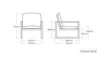 Vorschau: KETTLER OCEAN SKID Modular Sessel, anthrazit/ hellgrau meliert, Teak