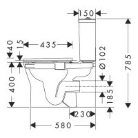 Vorschau: hansgrohe EluPura Original S Stand WC Set mit horizontalem Abgang, HygieneEffect, weiß