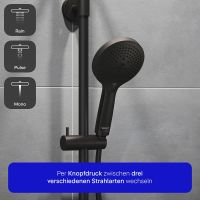 Vorschau: Duravit ShowerSystem Duschsystem mit Thermostat, Ablage, schwarz matt