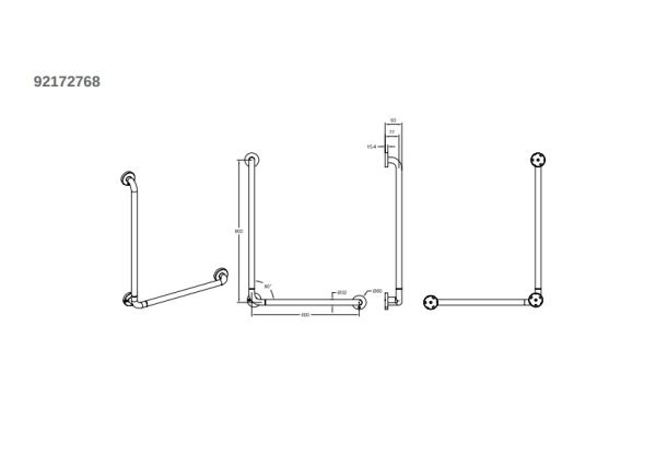 Villeroy&Boch ViCare Wandhaltegriff 90° reservibel, weiß 921727681