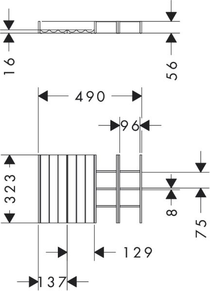 Hansgrohe IntraStoris Schubkasteninneneinteilung Set 320 für Unterschrank 98cm, nussbaum dunkel