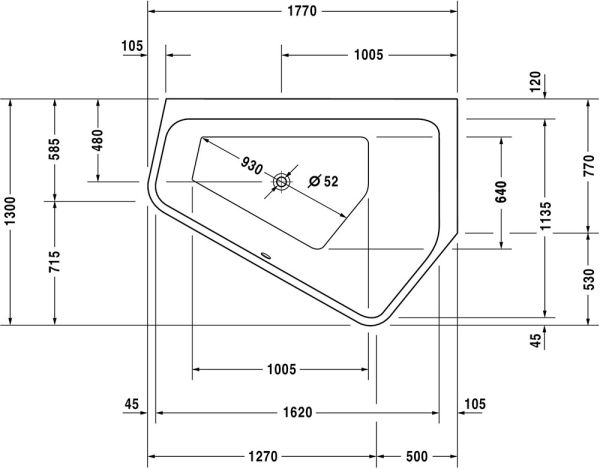 Duravit Paiova 5 Eck-Badewanne 177x130cm Ecke rechts, weiß