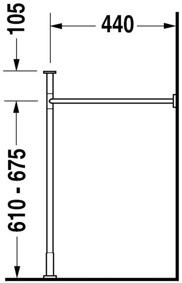 Duravit Vero Metallkonsole bodenstehendWandmontage zu Waschtisch 032912, chrom 0030731000