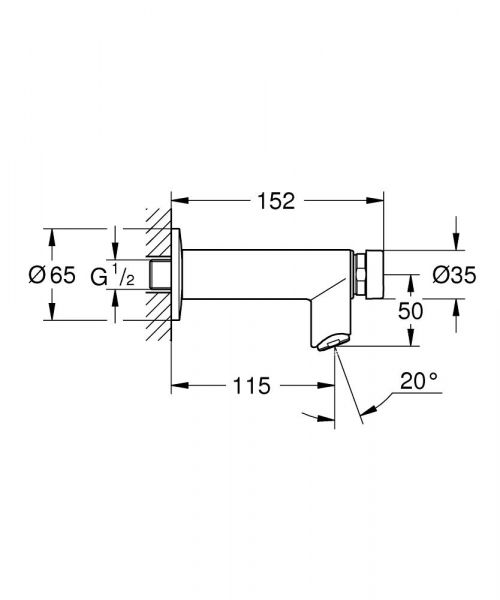 Grohe Euroeco CT Selbstschluss-Wandventil, chrom