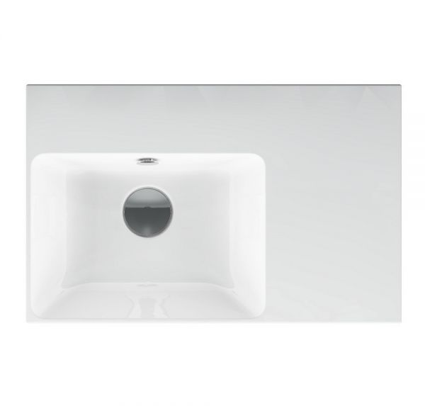 Catalano Zero|Verso Handwaschbecken 55x35cm, Becken links, ohne Überlauf, CATAglaze+ 55SZEUP