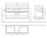Vorschau: Villeroy&Boch Subway 2.0 Waschtischunterschrank 128,7x59cm, 4 Auszüge für 7176D0/D2