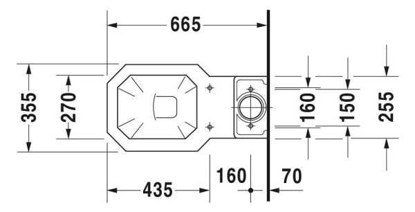 Duravit Serie 1930 Stand-WC für Kombination, Tiefspüler, WonderGliss, weiß