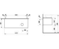 Vorschau: Laufen The New Classic Schubladenelement 118cm, 1 Schublade, Ausschnitt rechts, zu H812850/1/2/3