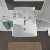 Duravit ME by Starck Waschtisch rechteckig 55x44cm, mit Hahnloch und Überlauf, weiß 2335550000