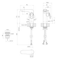 Vorschau: Villeroy&Boch Antao Einhebel-Waschtischarmatur mit Push-Open, seitlich bedient, chrom TVW11100400061