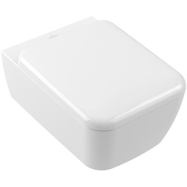 Villeroy&Boch Skyla Combi-Pack Wand-WC TwistFlush 37x53cm mit WC-Sitz, softcube, weiß 4682CL01