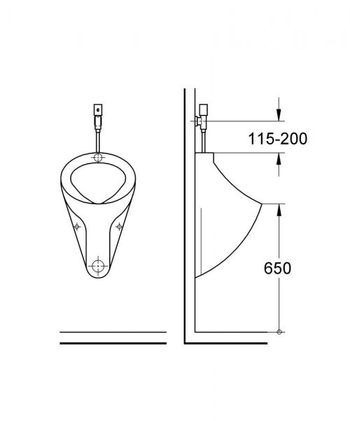 Grohe Tectron Rondo Infrarot-Elektronik für Urinal, Aufputz, Batteriebetrieb 6V, chrom