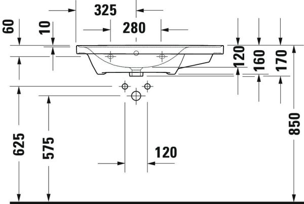 Duravit D-Neo Waschtisch rechteckig 80x48cm, mit Überlauf, mit Wondergliss, weiß 23698000601