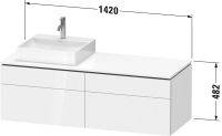 Vorschau: Duravit L-Cube Waschtischunterschrank 142x55cm mit 4 Schubladen für Aufsatzbecken links oder rechts