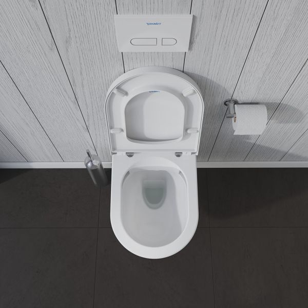 Duravit ME by Starck Wand-Tiefspül-WC, HygieneFlush, rimless, mit HygieneGlaze, weiß