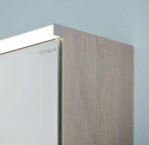Burgbad Euro Spiegelschrank 100x80cm mit horizontaler LED-Beleuchtung & Waschtischbeleuchtung