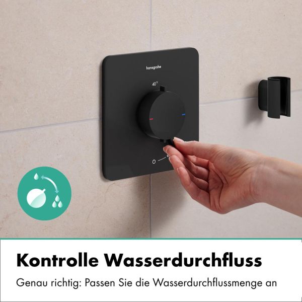 hansgrohe Ecostat Comfort Q Thermostat Unterputz 1 Funktion, schwarz matt