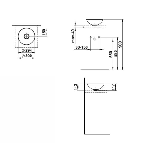 Laufen CHARACTERS Schalenbecken rund Ø30cm
