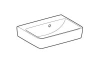 Vorschau: Geberit Renova Plan Handwaschbecken mit asymmetrischen Überlauf, ohne Hahnloch, 50x38cm, weiß_2