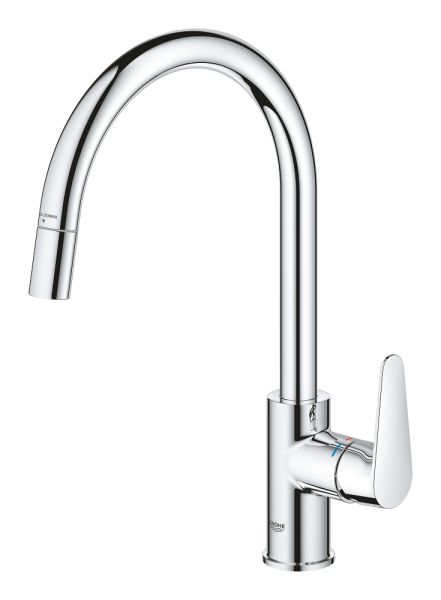 Grohe Start Curve Einhand-Spültischbatterie mit herausziehbarer Laminarbrause, chrom 3056200014