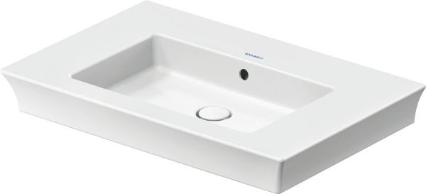 Duravit White Tulip Waschtisch 75x49cm, ohne Hahnloch, mit Überlauf, Ablaufventil, WonderGliss, weiß 23637500601