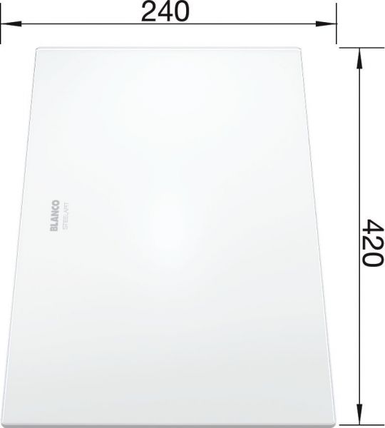 Blanco Glasschneidbrett 420x240mm, weiß satiniert
