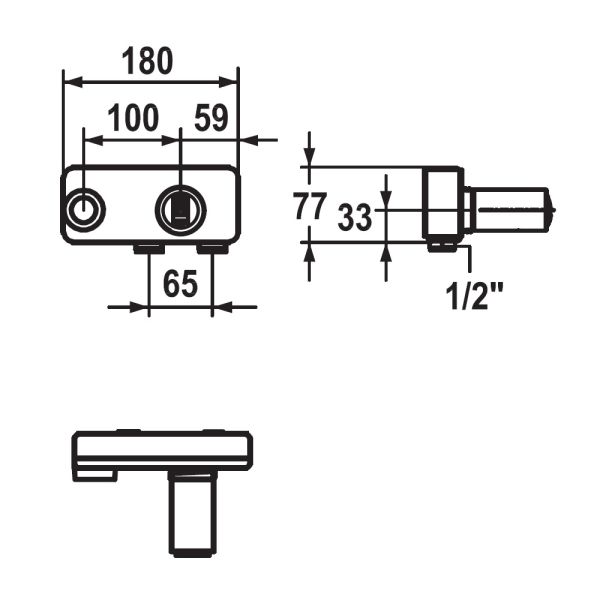 KWC AVA 2.0 Unterputzeinheit Wand 2-Loch, chromeline, 39.001.402.000