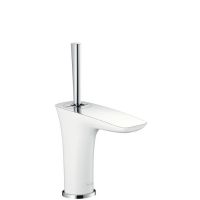 Hansgrohe PuraVida Waschtischarmatur 100 mit Push-Open, weiß/chrom