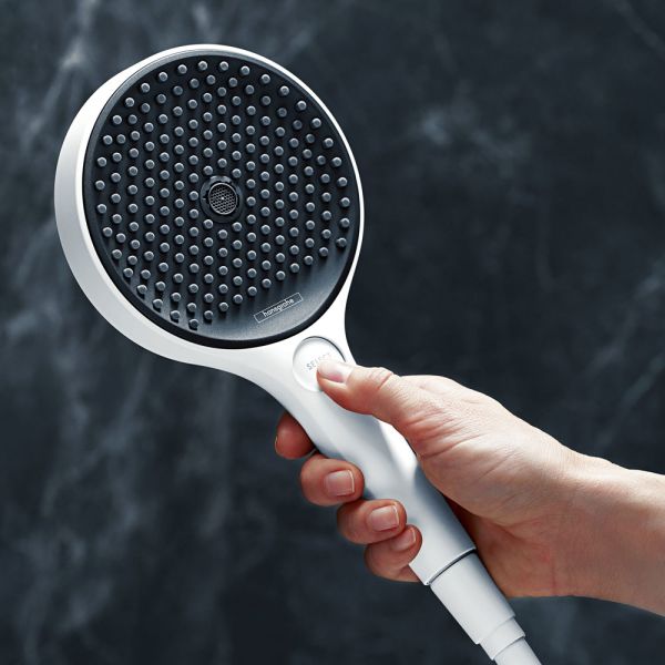 hansgrohe Rainfinity Handbrause 130, 3 Strahlarten, wassersparend, weiß matt