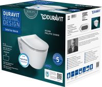 Vorschau: Duravit Soleil by Starck Wand-WC Set inkl. WC-Sitz mit Absenkautomatik, HygieneGlaze, rimless 45860920A1