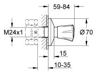 Vorschau: Grohe Costa L Unterputz-Ventil Oberbau, Einbautiefe 10-35 mm, Markierung blau, chrom